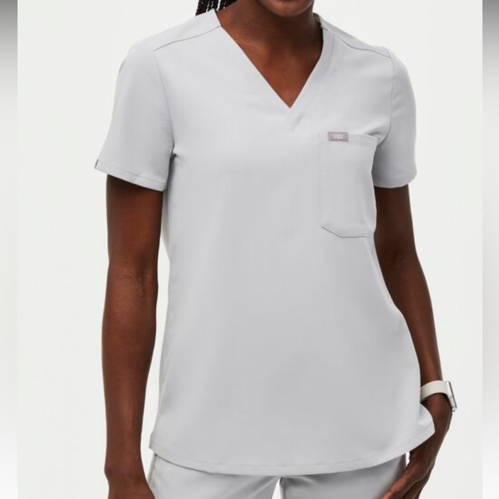 figs cement grey scrub top